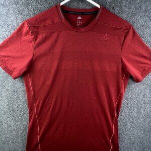 Adidas Running Climacool Mens Size Small Short Sleeve T-shirt W Logo Crimson